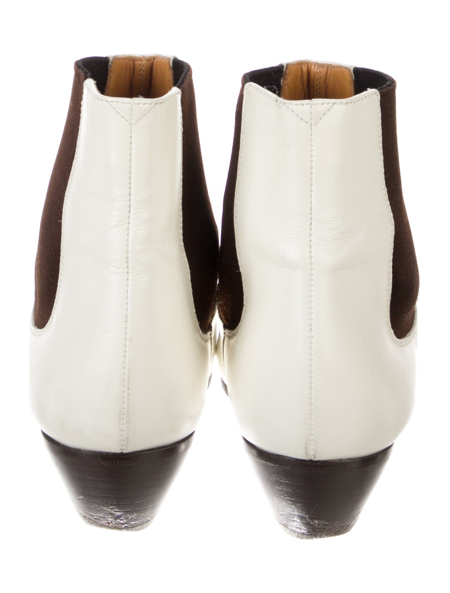 Celine Leather Colorblock Pattern Chelsea Boots